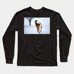 White Tailed Deer In Flight... Long Sleeve T-Shirt